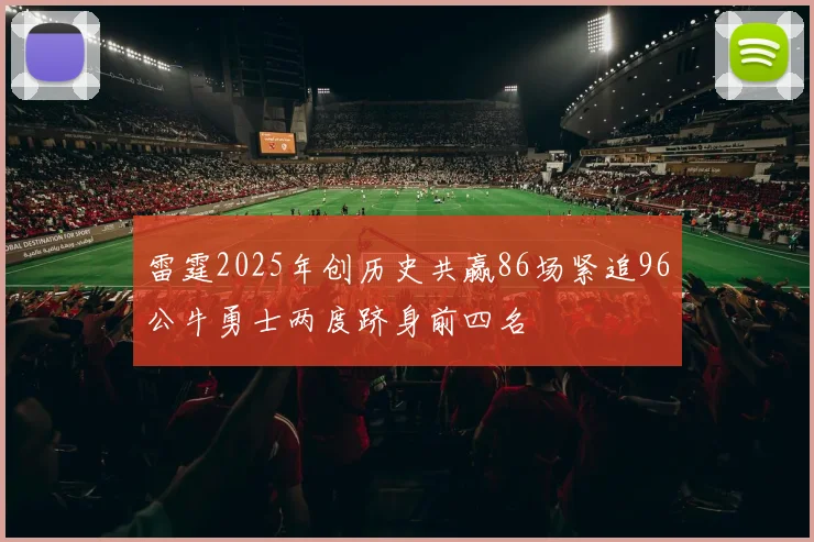 雷霆2025年创历史共赢86场紧追96公牛勇士两度跻身前四名
